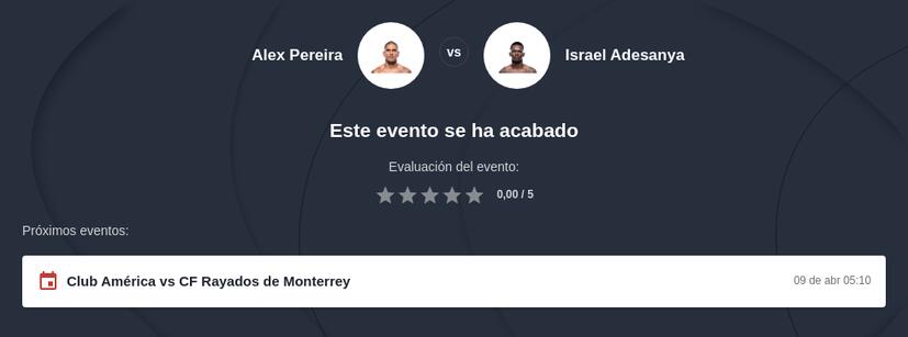 Pronóstico Alex Pereira vs Israel Adesanya 2