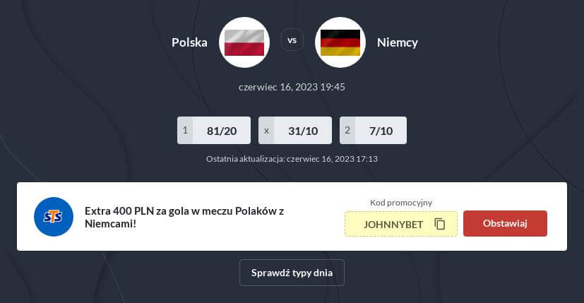Polska – Niemcy zakłady bukmacherskie