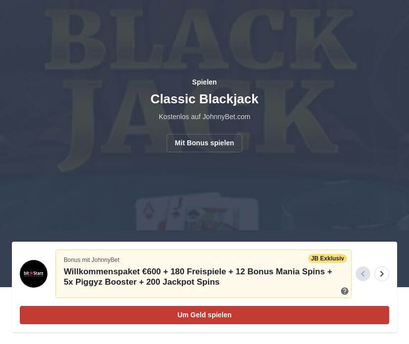Blackjack online spielen mit echtem Geld Deutschland