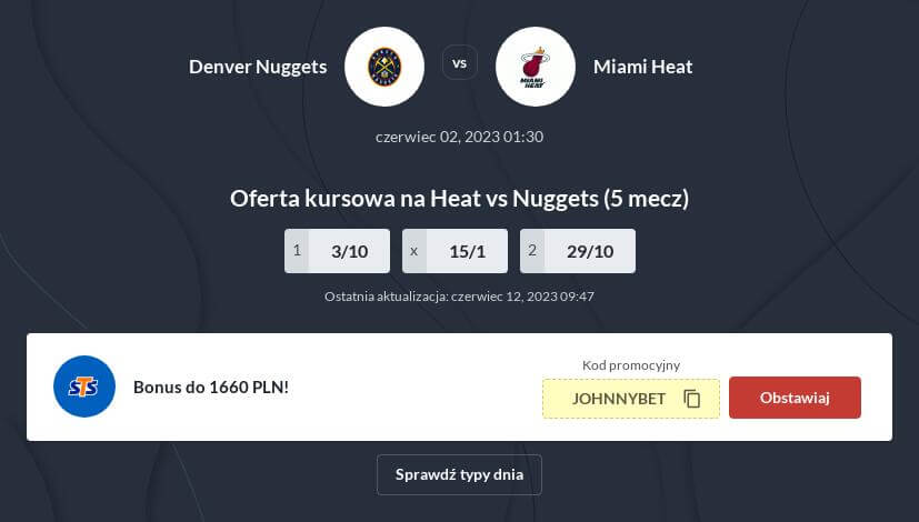 Denver Nuggets – Miami Heat zakłady bukmacherskie