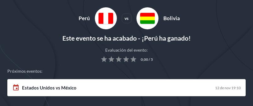 Pronóstico Perú vs Bolivia