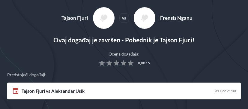 Fjuri - Nganu Kvote i prenos uživo