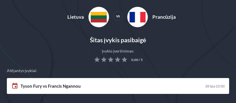 Lietuva - Prancūzija Tiesiogiai