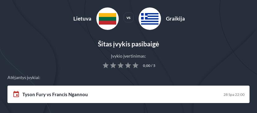 Lietuva - Graikija Tiesiogiai