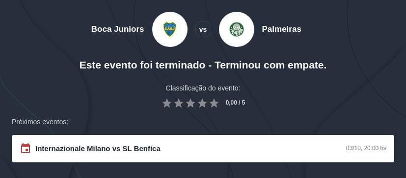 Prognóstico Boca Juniors x Palmeiras