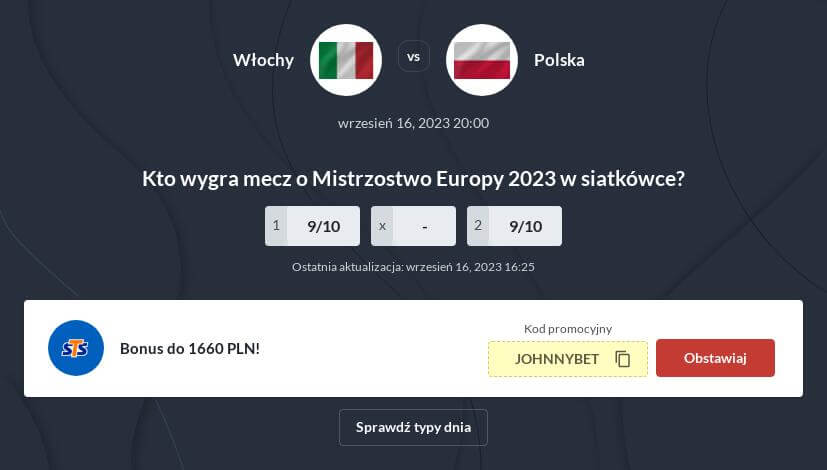 Polska - Włochy zakłady bukmacherskie