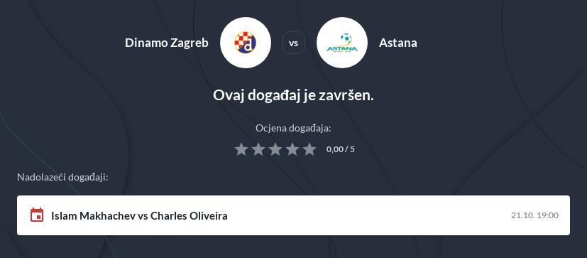 Dinamo Zagreb - Astana kladionica i prijenos uživo