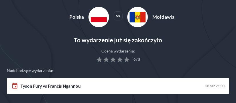 Polska - Mołdawia zakłady bukmacherskie