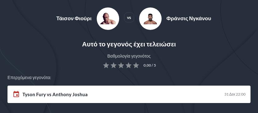 Tyson Fury vs Francis Ngannou προγνωστικά