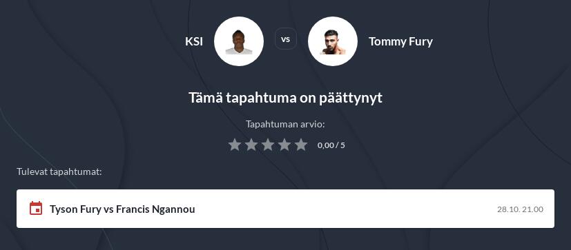 KSI vs Tommy Fury vedonlyöntivinkit