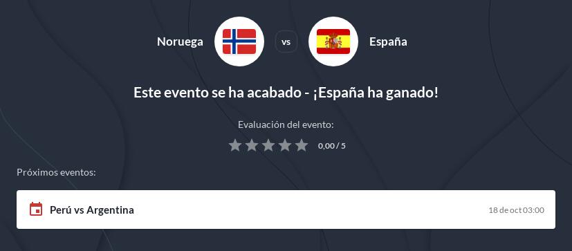 Pronóstico Noruega vs España