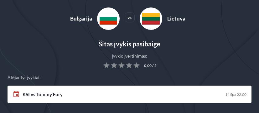 Lietuva - Bulgarija Tiesiogiai