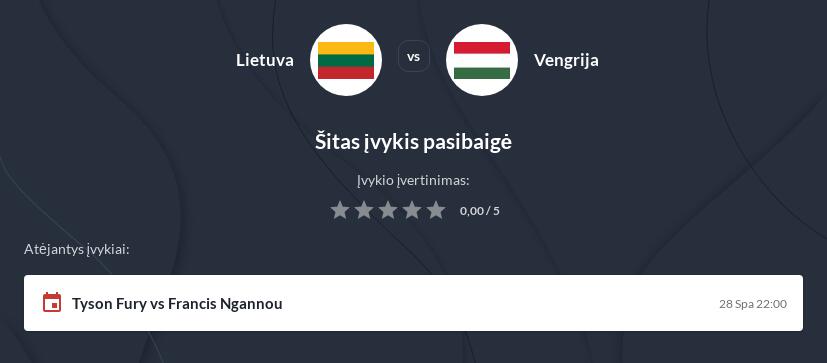 Lietuva - Vengrija Tiesiogiai
