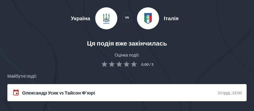 Україна - Італія прогнози