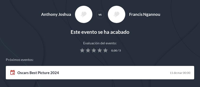 Pronóstico Joshua vs Ngannou