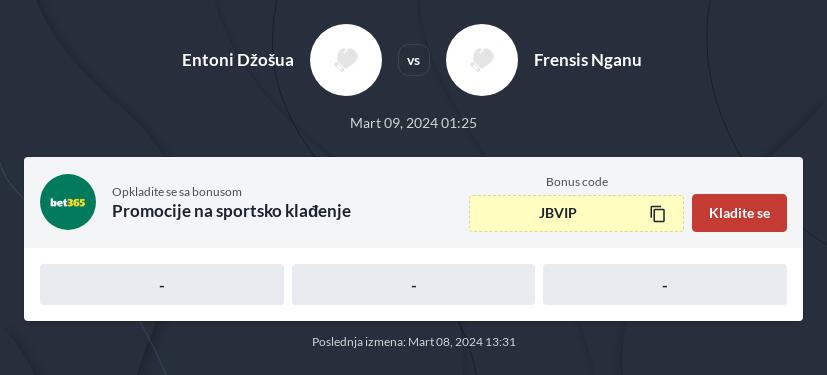 Džošua - Nganu Klađenje i prenos