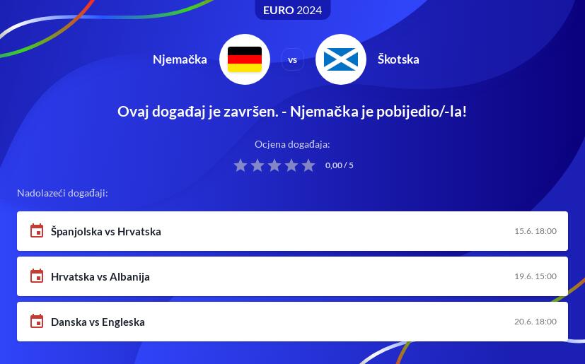 Njemačka - Škotska Kladionica i prijenos uživo