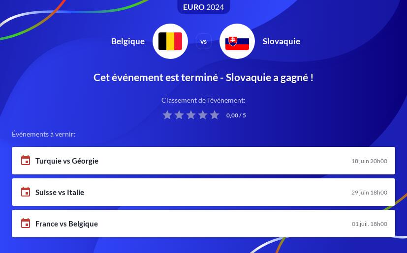 Pronostic Belgique vs Slovaquie 