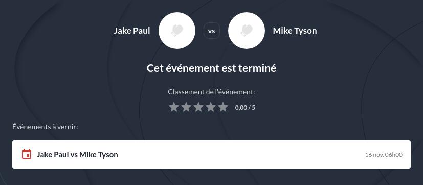 Parier sur Jake Paul vs Mike Tyson