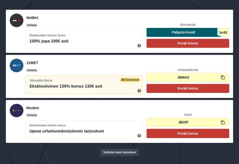 Vedonlyönti ilman rekisteröitymistä