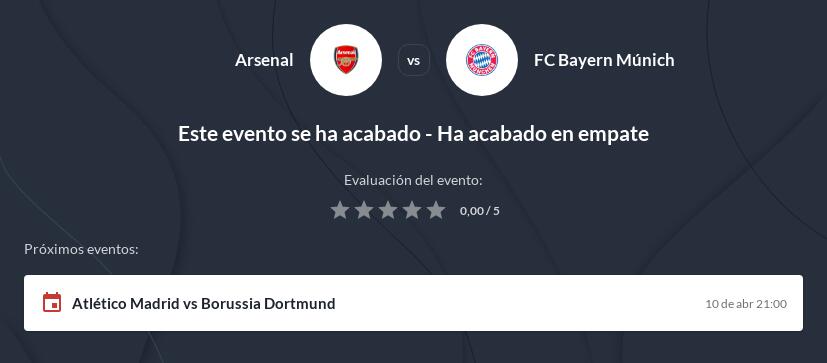 Pronóstico Arsenal vs Bayern