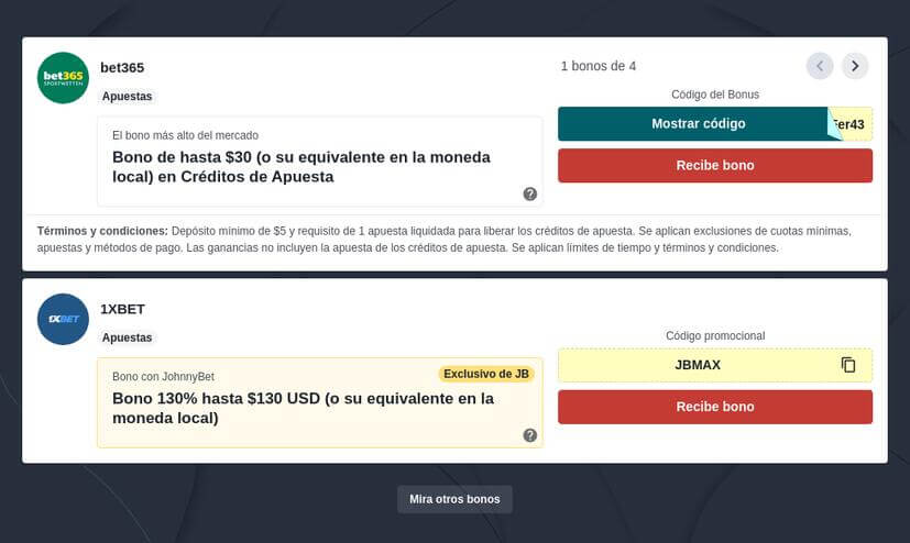 ¿Cuál es mejor 1XBET o bet365?