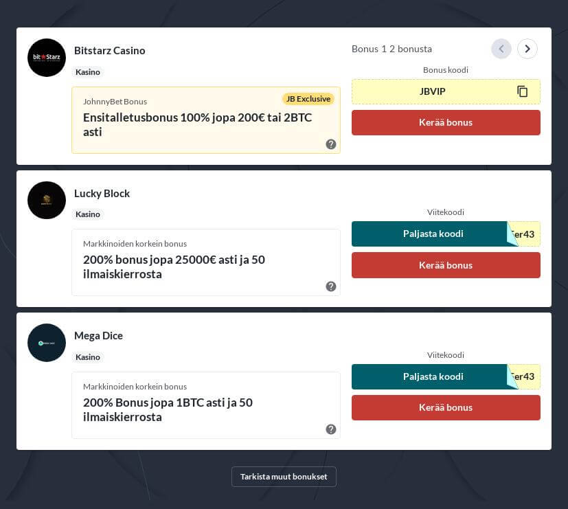 Parhaat kryptokasinot netissä