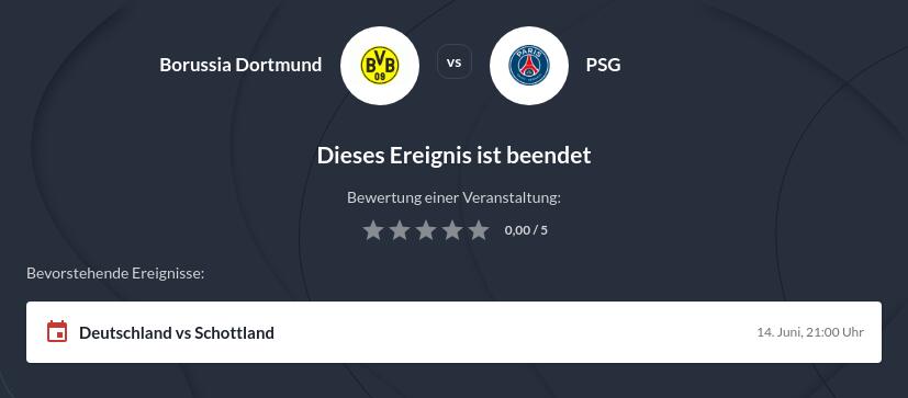 Borussia Dortmund - PSG Wettquoten