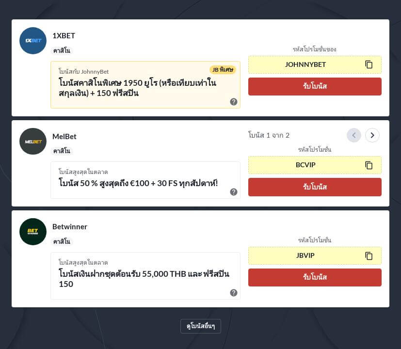 โบนัสฟรีสปินที่ดีที่สุด