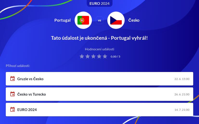 Česko – Portugalsko sázkové kurzy