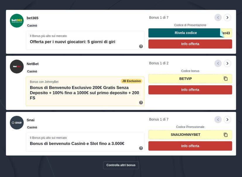 Casinò Online ADM Bonus Benvenuto