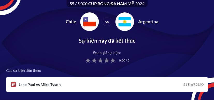 Tỷ lệ cược giữa Chile và Argentina