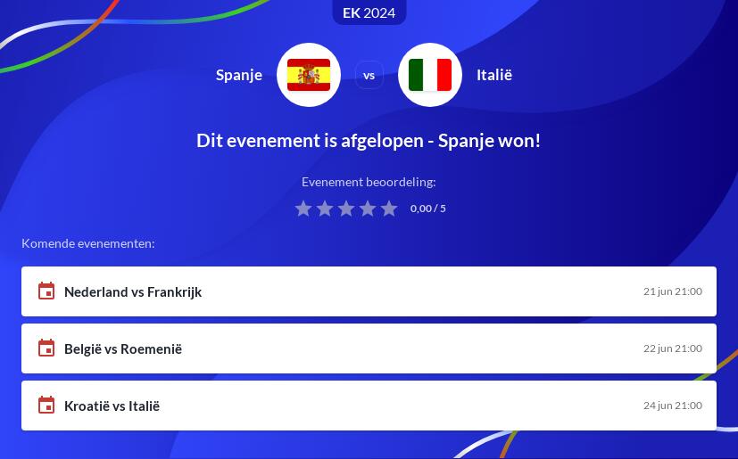 Spanje - Italië Voorspelling