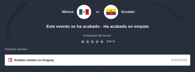 Pronóstico México vs Ecuador