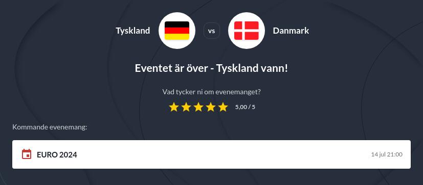 Betta på Tyskland - Danmark