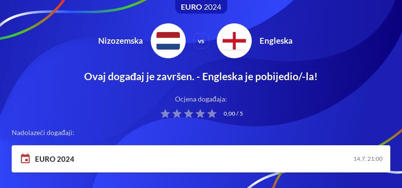 Nizozemska - Engleska kladionica i prijenos uživo