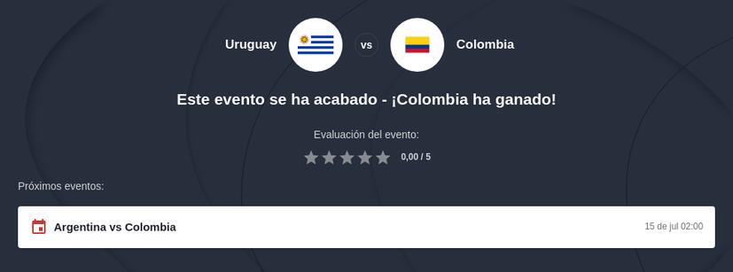Pronóstico favorito Uruguay vs Colombia semifinal Copa América