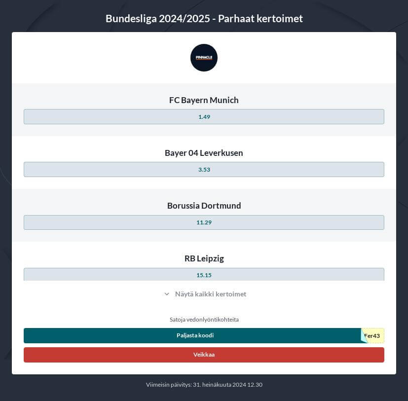 Bundesliga vedonlyönti