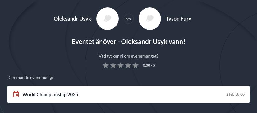 Betta på Usyk vs Fury