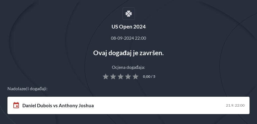 US Open 2024 Kladionica i prijenos
