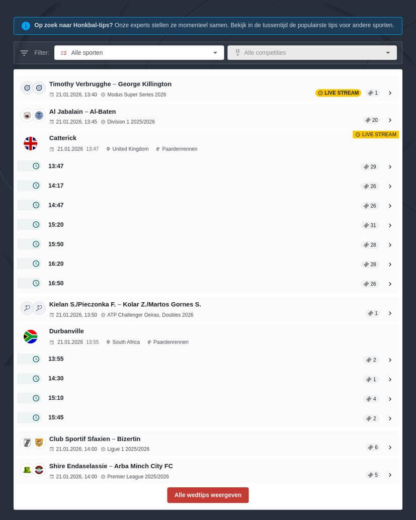 Honkbal Weddenschappen