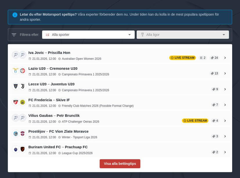 Betta på motorsport