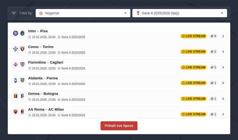Talijanska Serie A kladionica