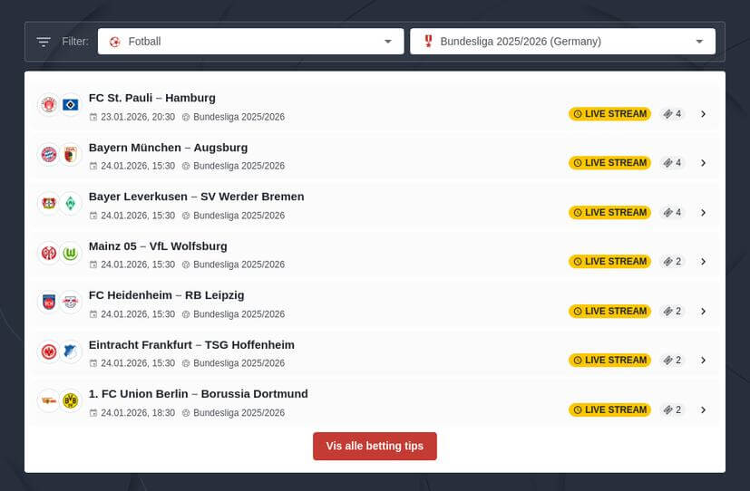 Bundesliga 2025/2026 Betting Tips