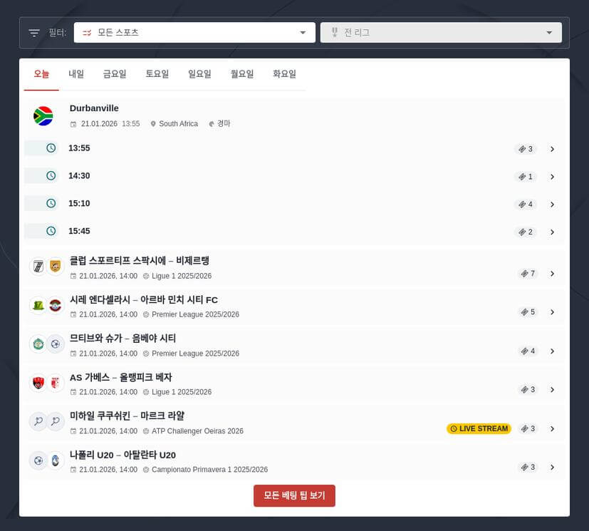스포츠 토토 라이브 스코어 활용방법