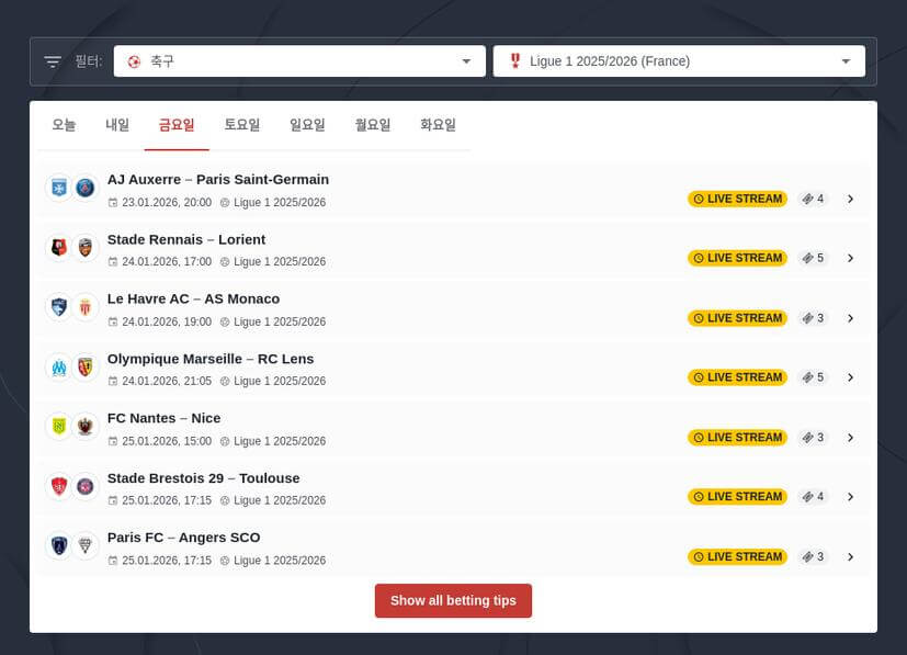 파리 생제르맹 FC 토토 팁스
