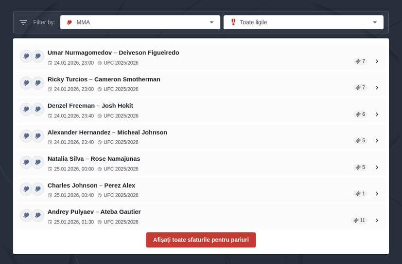 Cum să pariez pe meciurile MMA