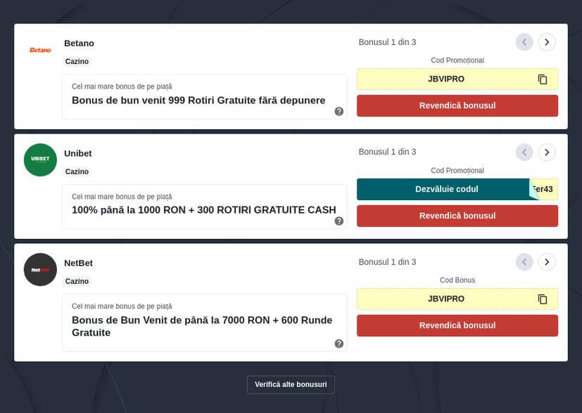 Card de credit de cazino online gratis