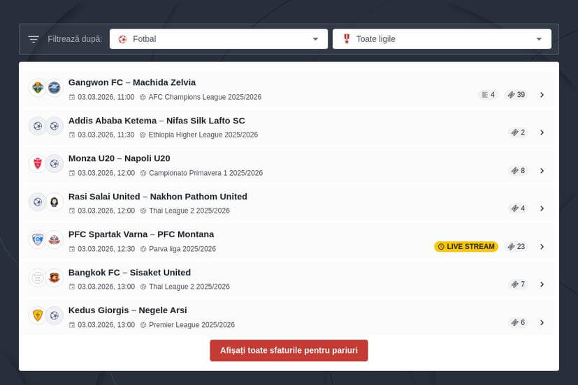 Ponturi Pariuri Superliga