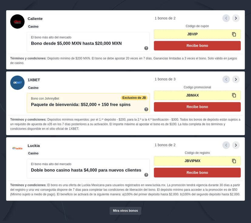 Mejores casinos online de México